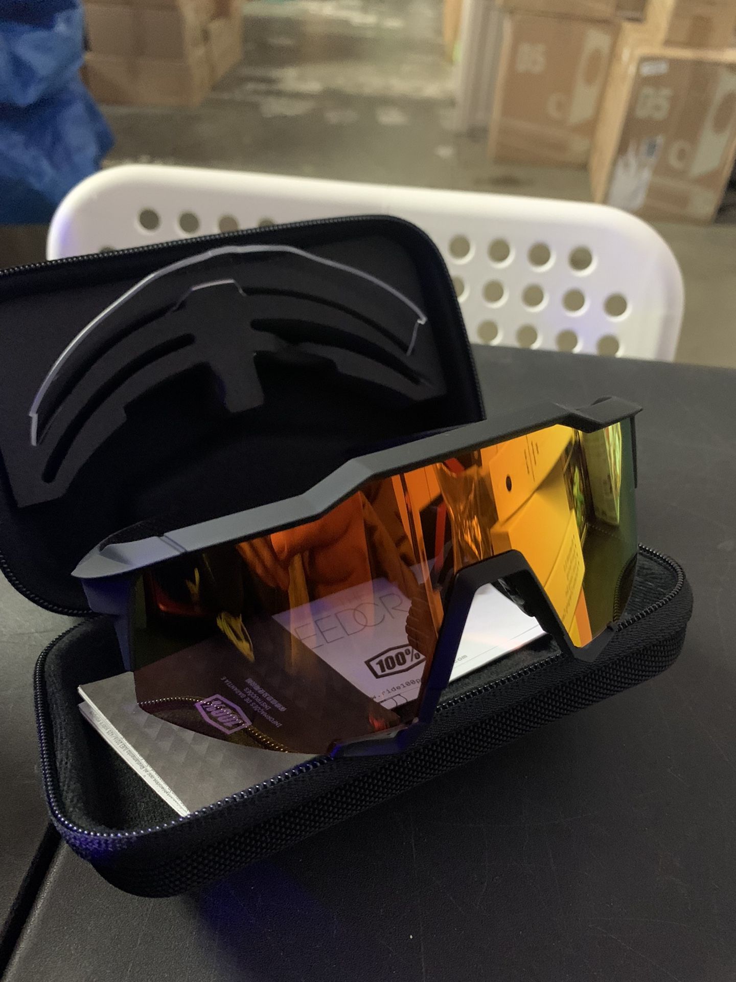 100% Speedcraft sunglasses Soft Tact Black hoper Red Multilayer