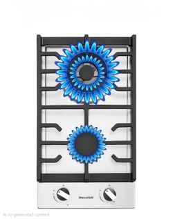 2 Burner Gas Cooktop, 12 Inch Built-in Gas Stove Top 2 Italy SABAF Burners
NG/LPG Convertible Propane Stove with Thermocouple Protection, Electronic A