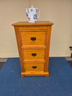 Rustic Distressed 3-Drawer Wood File Cabinet / Accent Cabinet