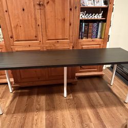 79” Black Table, With 5 Adjustable Legs