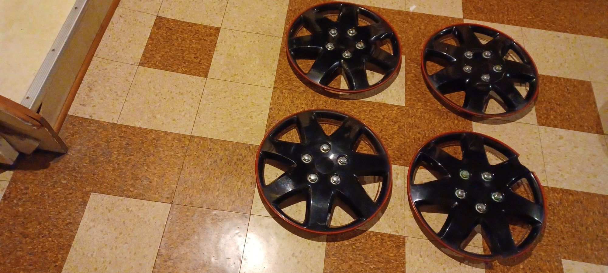 Universal 15" Black Push On Wheel Rim Covers