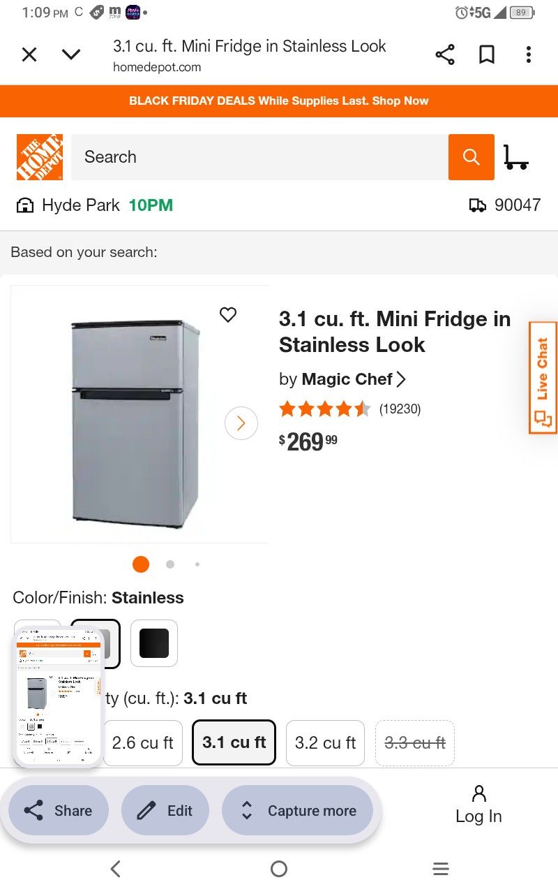 magic chef mini fridge