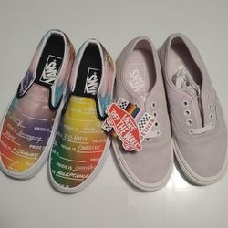 2 Pairs Of Women's 5.5 Vans Shoes