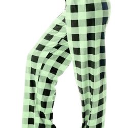 Womens Plaid Pajama Pants Comfy Loose Fit Lounge Sleep Bottom Wide Leg PJ Pants for Women with Drawstring Blue
