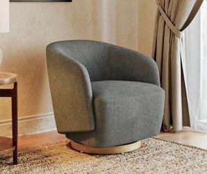 Gray Fabric Swivel Accent Chair