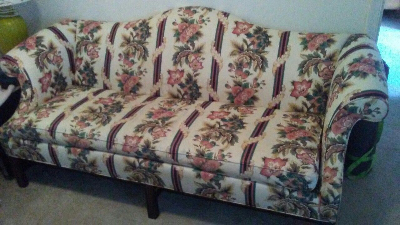 Traditional Chippendale Camelback Sofa