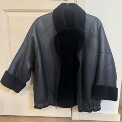 Faux Leather Jacket- Women, Size Medium To large