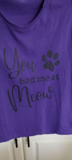 Meow purple t-shirt