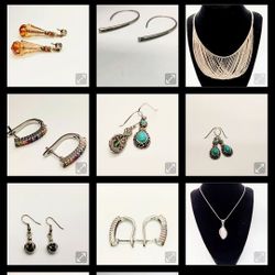 Sterling Earrings And Necklaces 