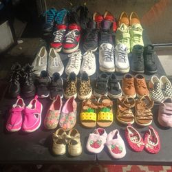 Lot Of All Kinds Of Different Shoes Mens, Women's And Kids - All Sizes