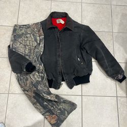 Distressed Carhartt Zip up jacket Size M $40. 