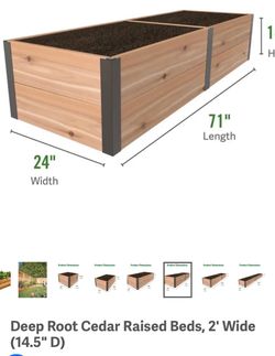 Deep Root Cedar Raised Beds 2’ Wide