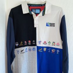2015 Rugby World Cup Jersey Mens Size 2XL Multicoloured Long Sleeve Badge Jersey