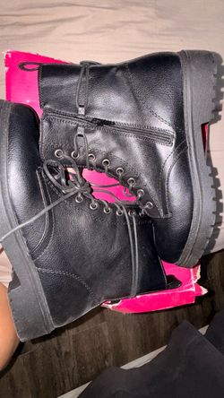 Black combat boots