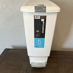 simplehuman 40 Liter / 10.6 Gallon Slim Kitchen Step Trash Can With Secure Slide Lock,