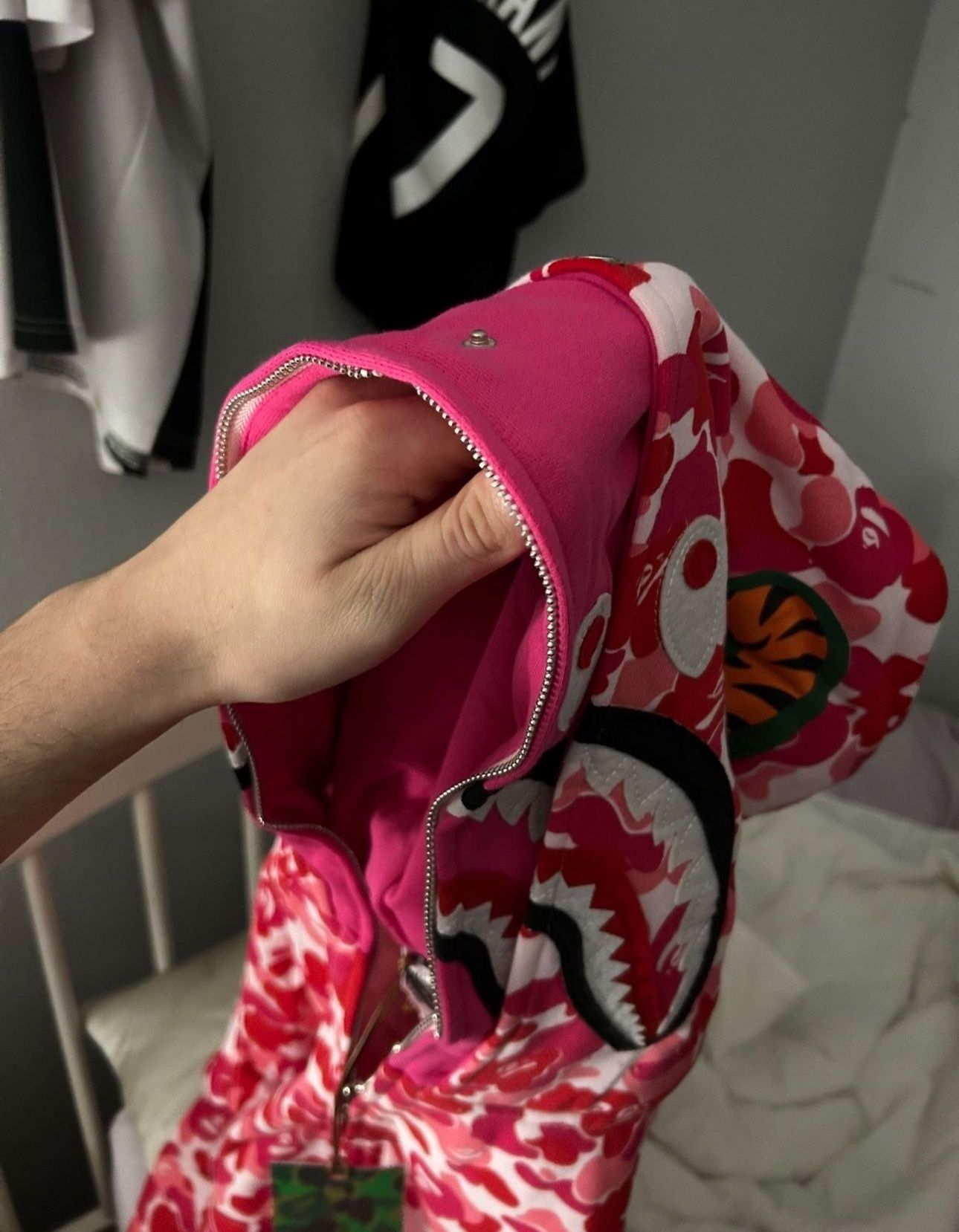 Pink bape hoodie
