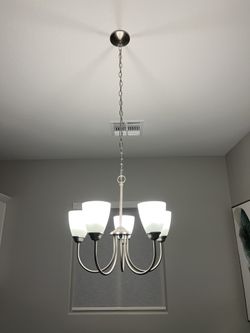 Brushed Nickel 5-Light Chandelier – Similar to Kichler Jolie 22”