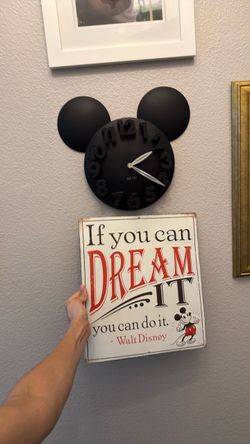 Disney Mickey Mouse Wall Clock & sign
