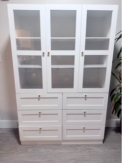 White Cabinet with Doors and Drawers