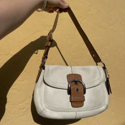 Coach White and Brown Soho
