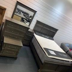 Lindex Bedroom Set! Includes Bed Dresser Mirror And Nightstand!! On Sale Now! 