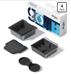 Center Console Organizer for Tesla Model Y Juniper (Only Premium & Performance 2025 2026) and All Model 3 Highland Accessories [Double-Layer Storage, 