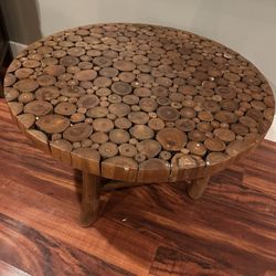 Side Table Wood And Bamboo