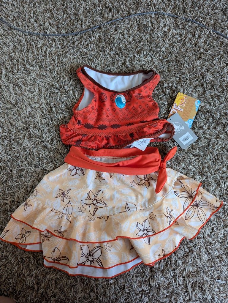 3T Moana Deluxe Swimsuit for Girls