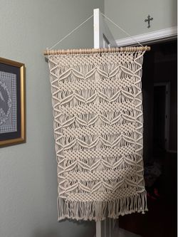Macrame Wall Decor Natural wood & Beige