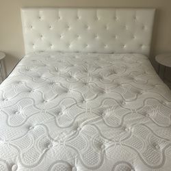 White Rhinestone Queen Bed Frame (Mattress NOT Included)