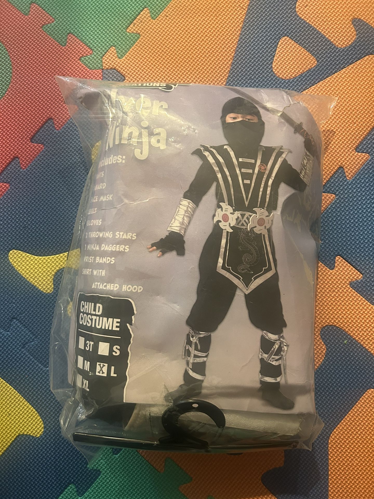 Silver Ninja Kids Halloween Costume 
