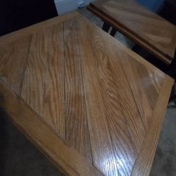 Two Solid Wood End Tables 