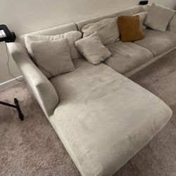 Valyou Beige Feathered Sectional Couch