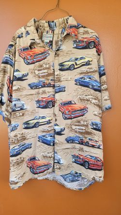 REYN SPOONER VINTAGE FORD MUSTANG AMERICA SPORTS CAR COLLECTORS HAWAIIAN SHIRT RARE SIZE XXL