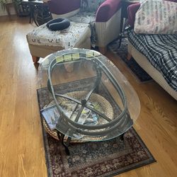 Glass Top Desk And Coffee Table