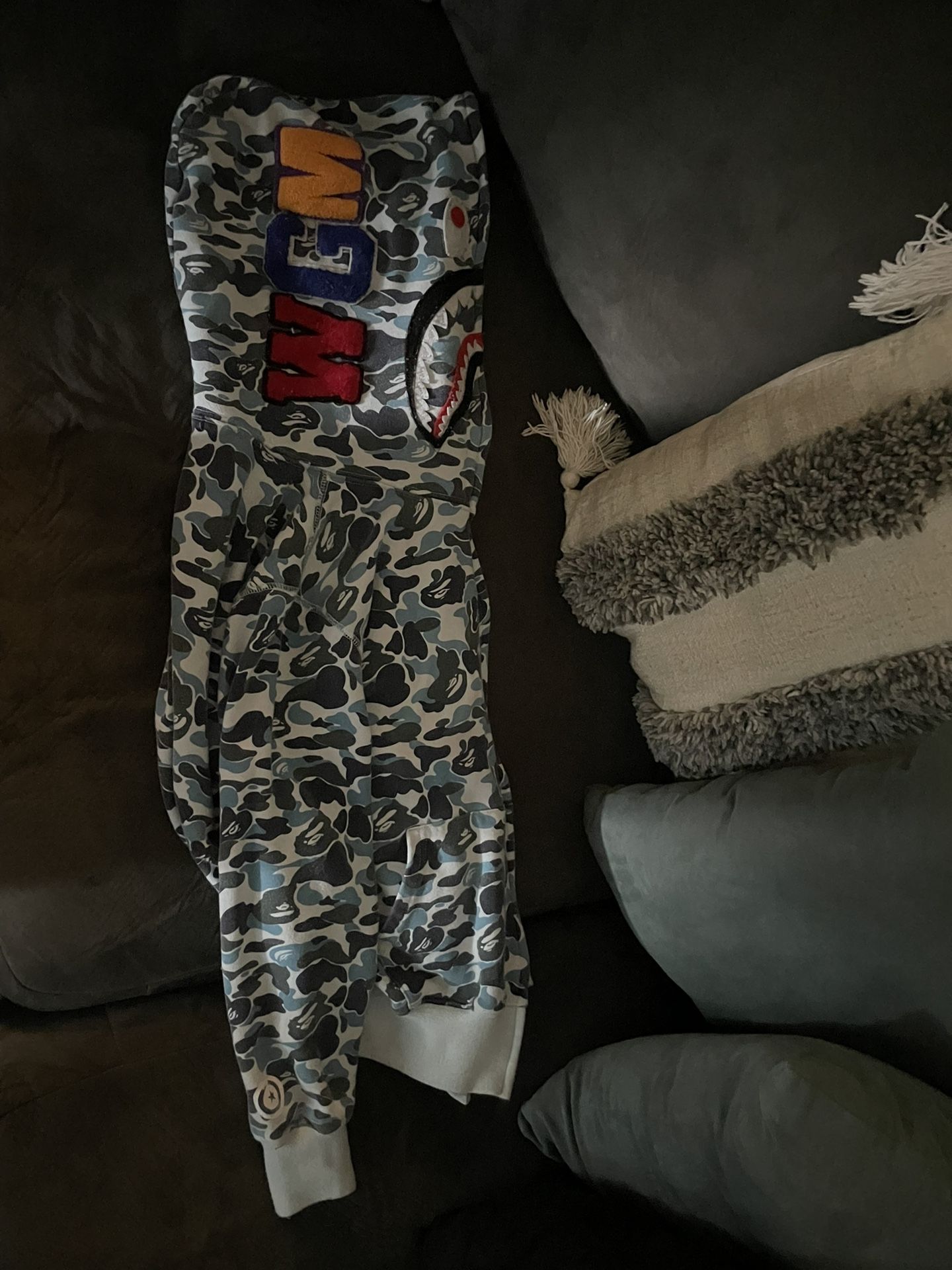 BAPE Big ABC Camo Shark Full Zip Hoodie 'Blue'