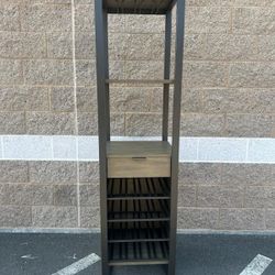Like new Crate & Barrel Cabinet Wine Bar Tower with top rack for glasses/Gabinete Bar 