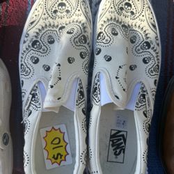 Skull Vans Slip Ons -  Never Used
