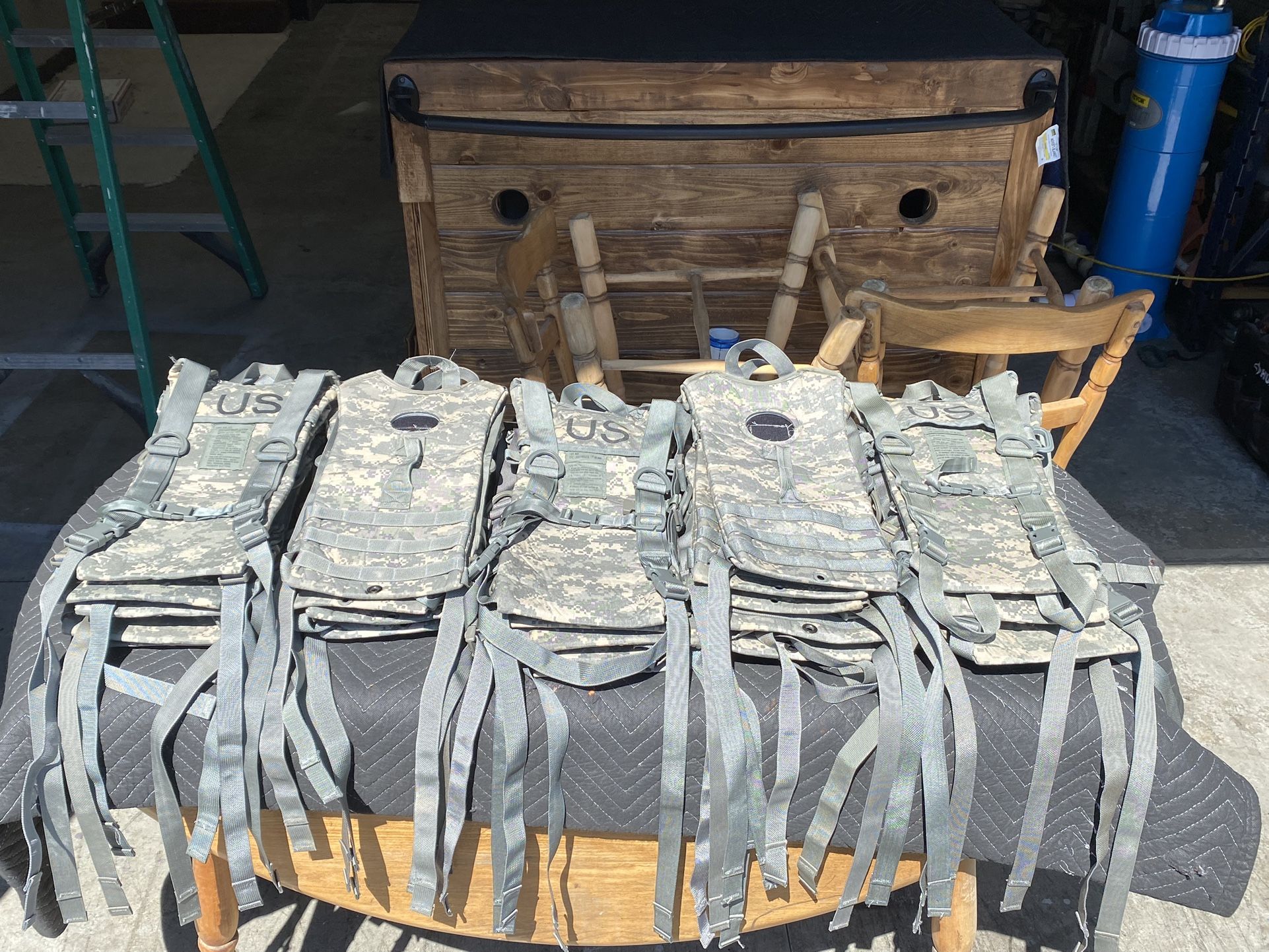 ARMY Surplus Hydration carriers, and molded support Belts. ACU and OCP camo.-$2 Each When Buying 20 Or More.