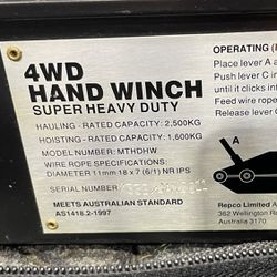 4x4 Hand Winch Maxi Trac