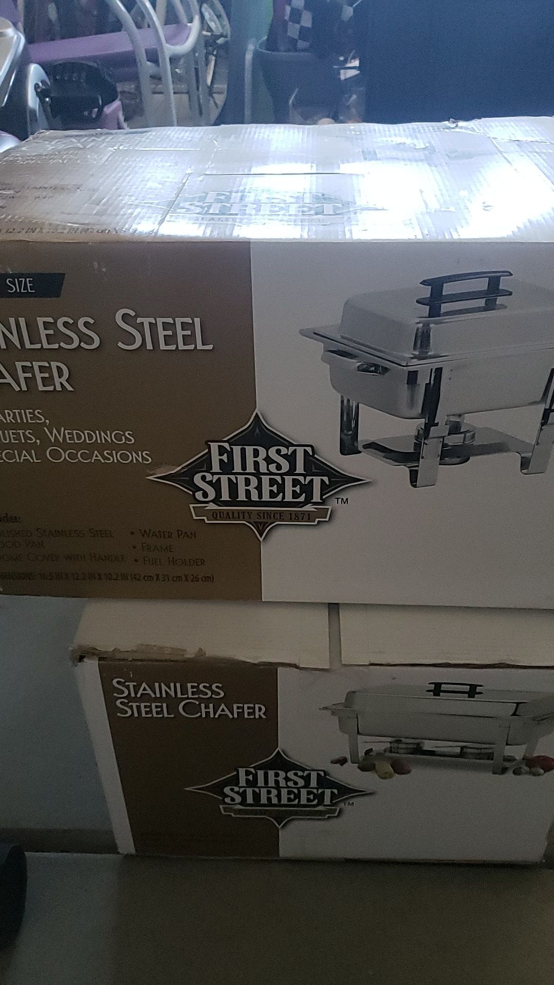 First street stainless steel chafer