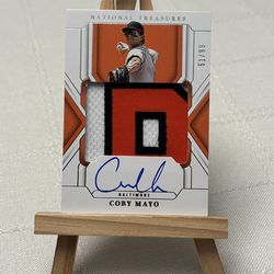 Coby Mayo National Treasures Patch Auto ORIOLES