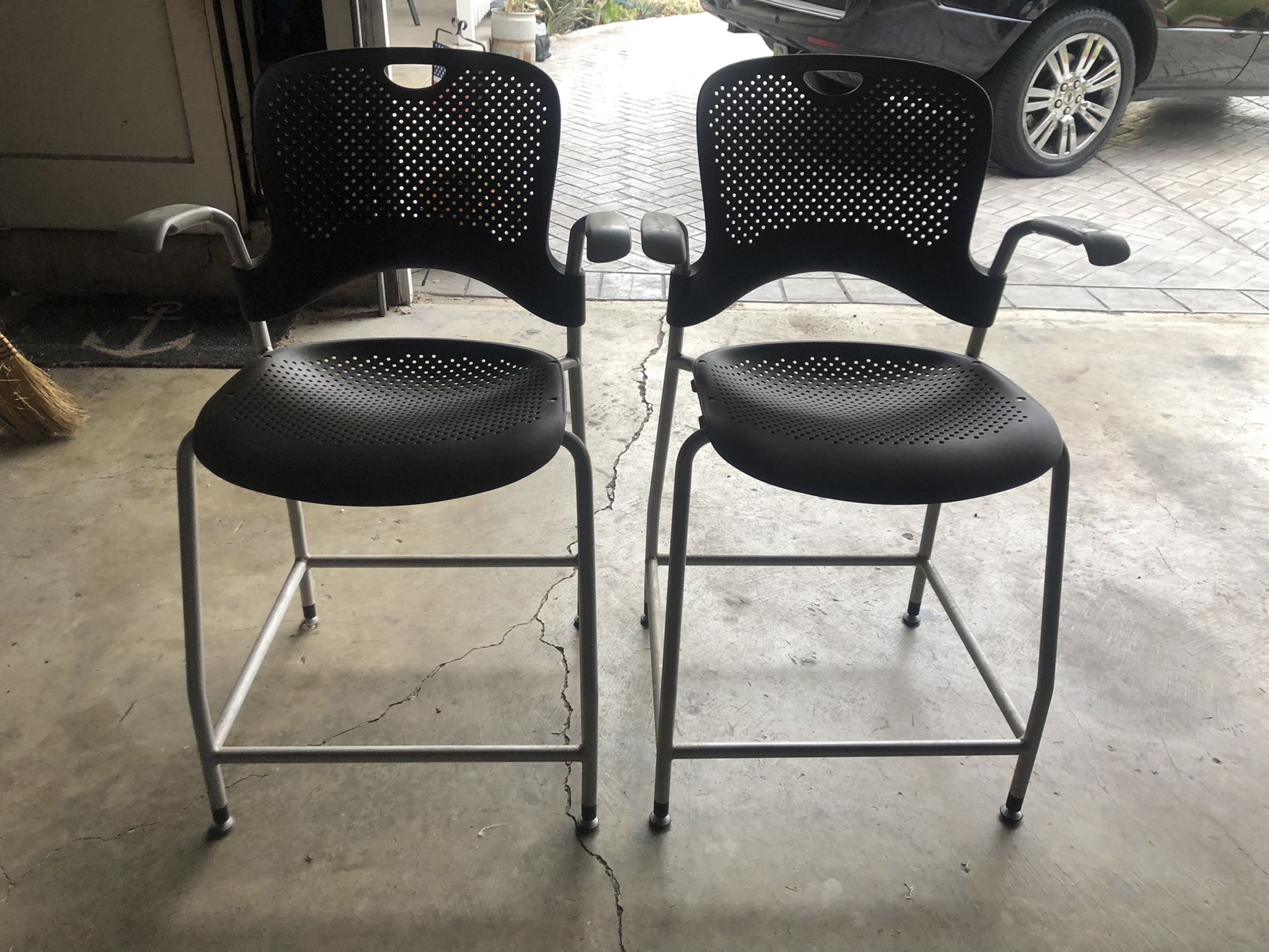 (2) Bar Height Herman Miller Caper Stools