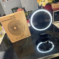 Panergy New Rechargeable Clip On Fan W Light