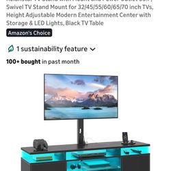 Rolanstar TV STAND WITH MOUNT AND POWER OUTLET