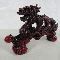 Chinese Traditional Feng Shui Red Mythical Dragon 8" Length
