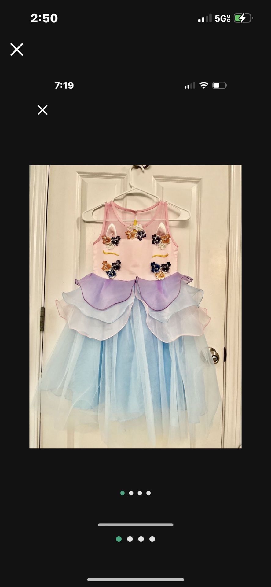 Unicorn dress costume girls Size 8/9