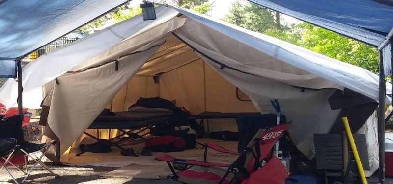 Canvas wall tent 12 x 14 made by Reliable. Billings, MT
