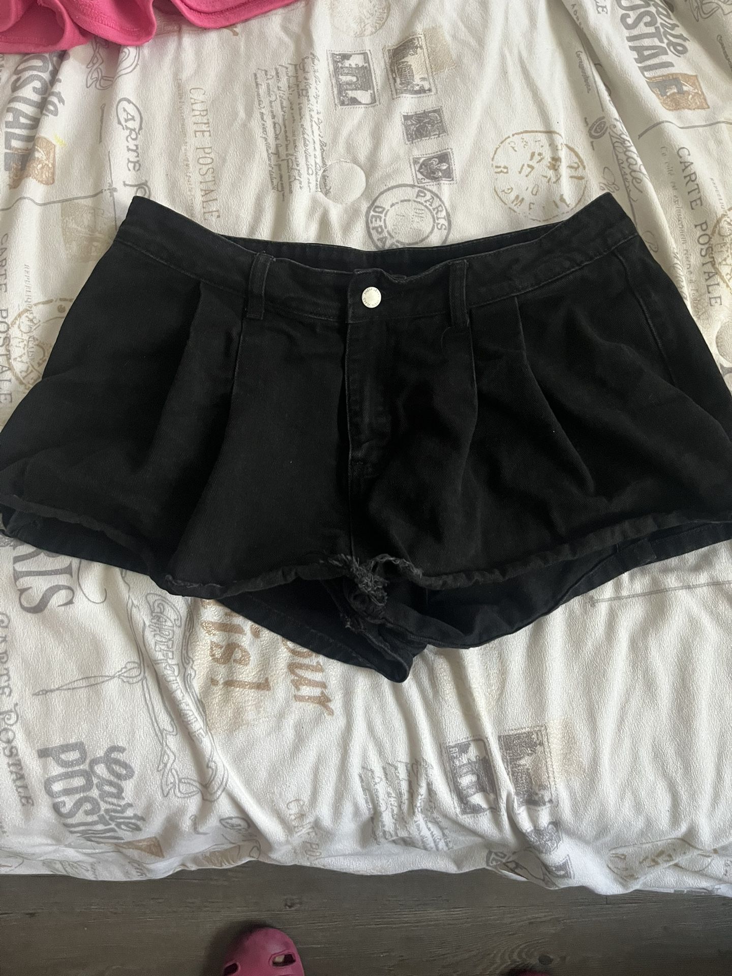 Black denim SKORT