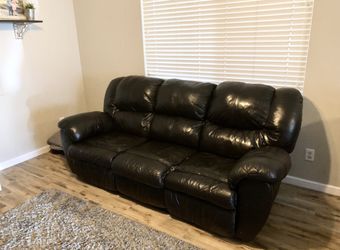 Black Leather Recliner Couch